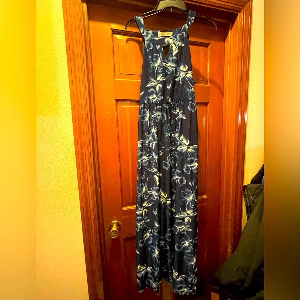 Aphratti Blue Floral Maxi Dress